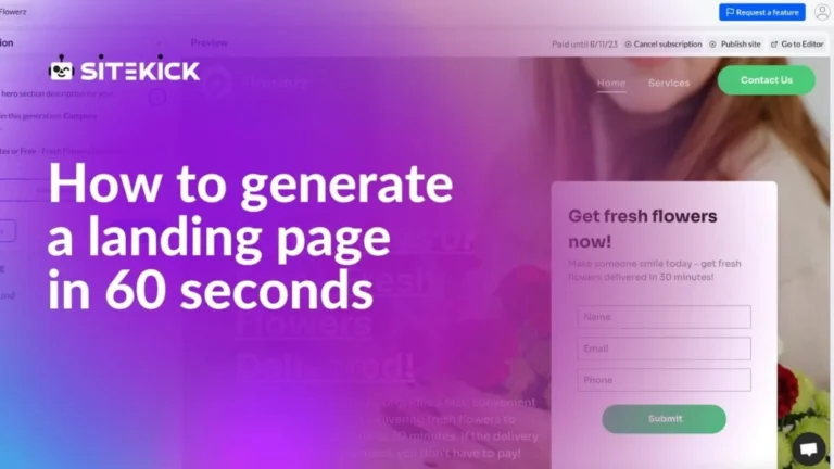 como criar seu site em menos de um minuto com sitekick.ai: construtor de páginas para startups e pequenas empresas