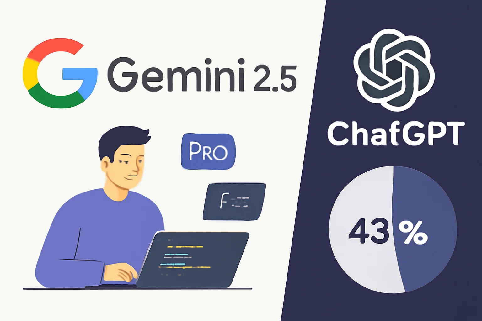 Gemini 2.5: Google lança versão Pro para desenvolvedores enquanto ChatGPT mantém 43% do mercado