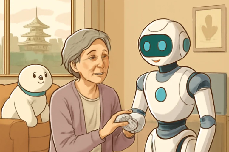 robôs cuidadores no japão: tecnologia contra a crise de demência