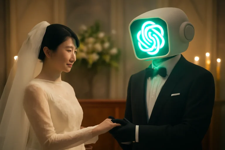 japonesa se casa com ia do chatgpt em cerimônia surreal