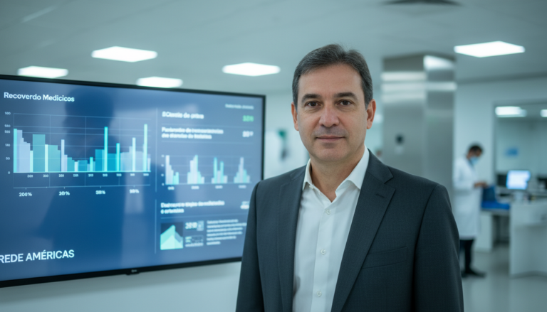 Lício Cintra, CEO da Rede Américas, em ambiente hospitalar moderno.