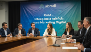Lançamento do guia de IA para marketing digital pela Abradi