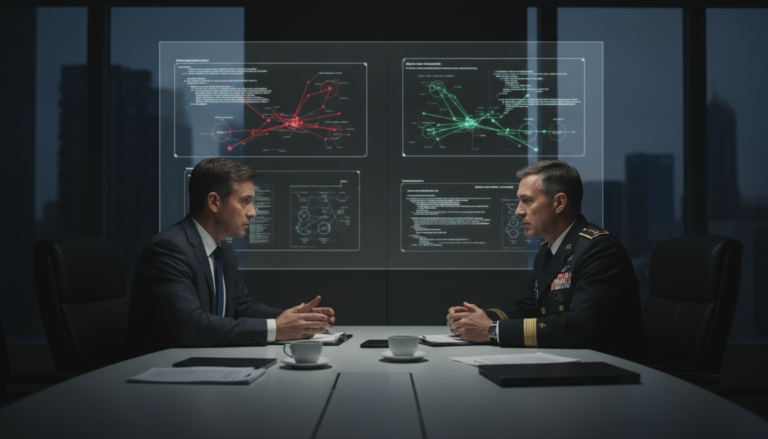 Executivo da Anthropic em reunião tensa com oficial militar sobre ética em IA.