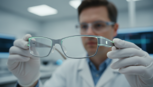 Protótipo de óculos inteligentes da Apple em laboratório