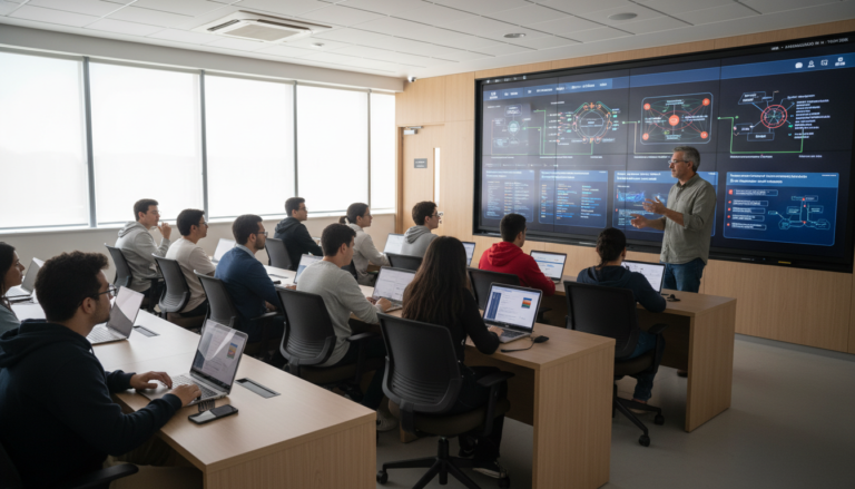 Estudantes da primeira turma de Bacharelado em Inteligência Artificial da UnB em aula