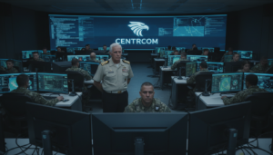 Centro de comando militar utilizando inteligência artificial durante a Operação Epic Fury