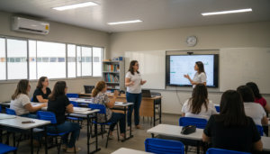 Educadores da rede municipal de Caraguatatuba participam de workshop sobre Inteligência Artificial.