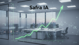 Gráfico financeiro mostrando a alta rentabilidade do Fundo Safra IA