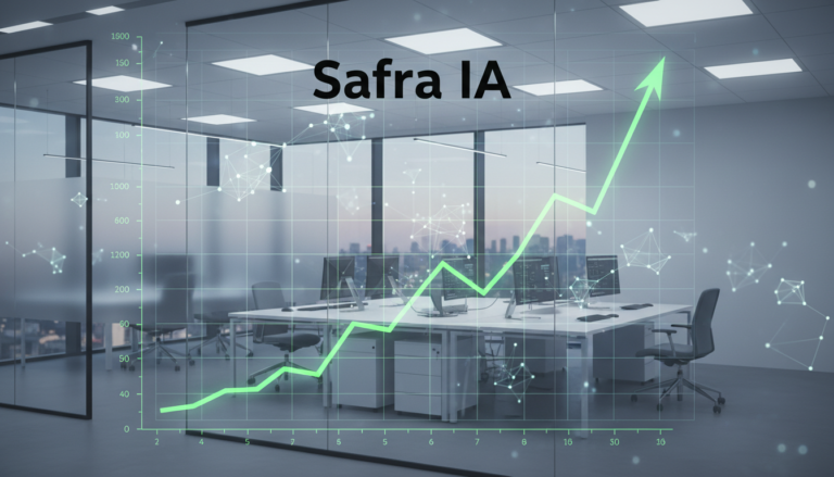Gráfico financeiro mostrando a alta rentabilidade do Fundo Safra IA