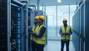 Centro de dados do Google na Bélgica com foco em IA e energia renovável.