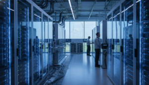 Infraestrutura de data center do Google na Bélgica com foco em IA e cloud computing.