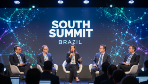 Painel de debate sobre inteligência artificial no South Summit Brazil com representantes do Governo do Estado do Rio Grande do Sul