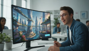 Usuário interagindo com a IA Grok Imagine no X para gerar imagens e vídeos