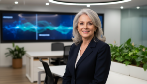 Luiza Helena Trajano em ambiente corporativo