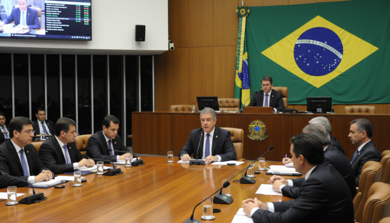 Deputados em sessão da Comissão de Comunicação da Câmara dos Deputados