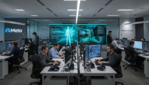 Escritório da Meta com foco em inteligência artificial e realidade virtual