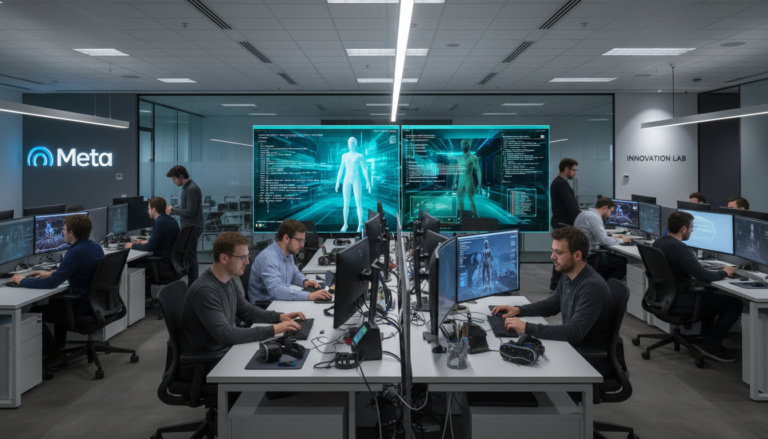 Escritório da Meta com foco em inteligência artificial e realidade virtual