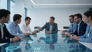 Grupo de pessoas discutindo sobre inteligência artificial em consulta pública