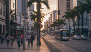 Rua de São José com câmeras de videomonitoramento modernas