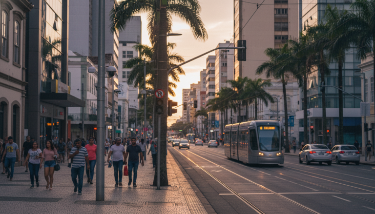 Rua de São José com câmeras de videomonitoramento modernas