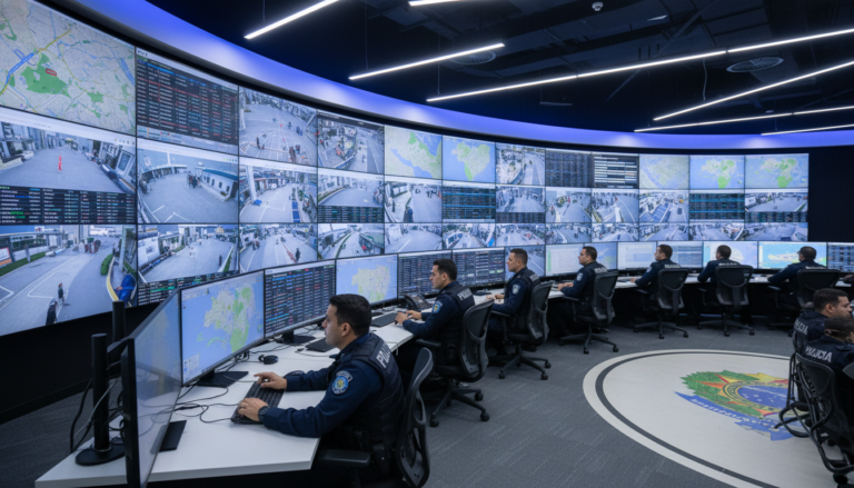 Centro de operações de segurança pública do DF testando inteligência artificial.