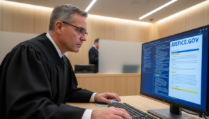 Magistrado utilizando ferramenta de inteligência artificial para produção de documentos jurídicos no Superior Tribunal Militar