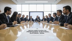Tribunal Superior Eleitoral discute novas regras para inteligência artificial nas eleições de 2026.