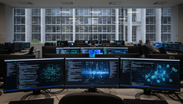 Sala de servidores do TSE com foco em tecnologia de inteligência artificial